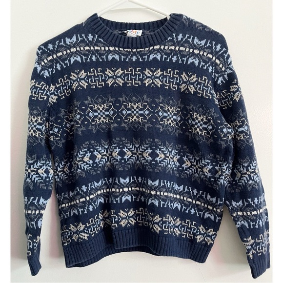 Talbots Kids • Navy Blue Winter Patterned Sweater - Picture 1 of 4